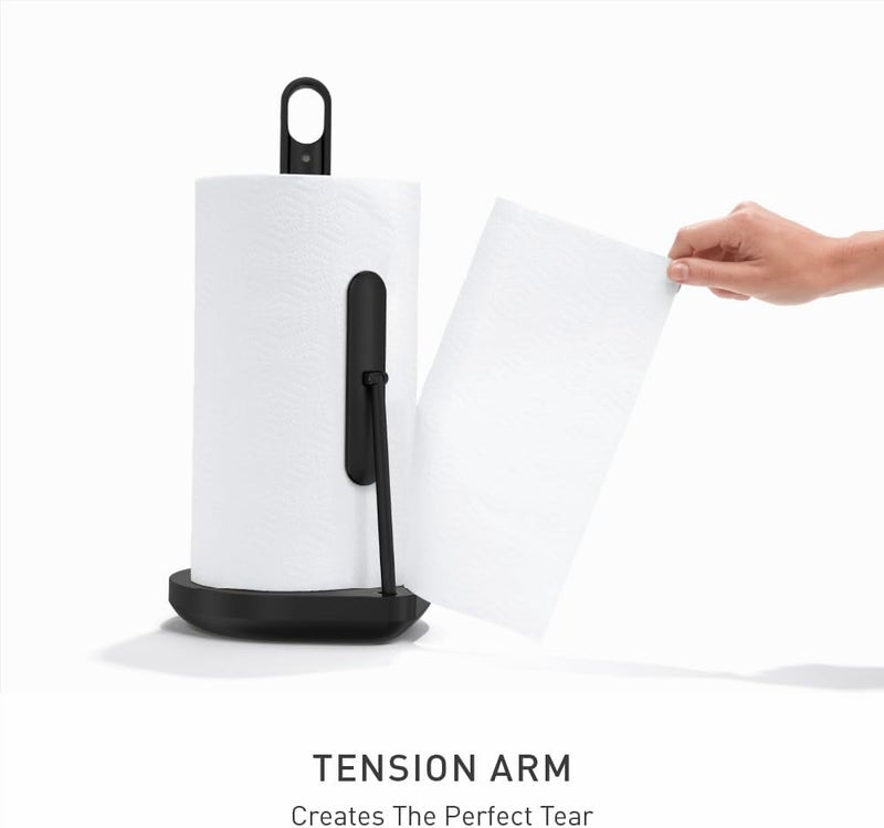 Simple Human Standing Paper Towel Holder with Spray Pump, Black Stainless Steel - Image 3